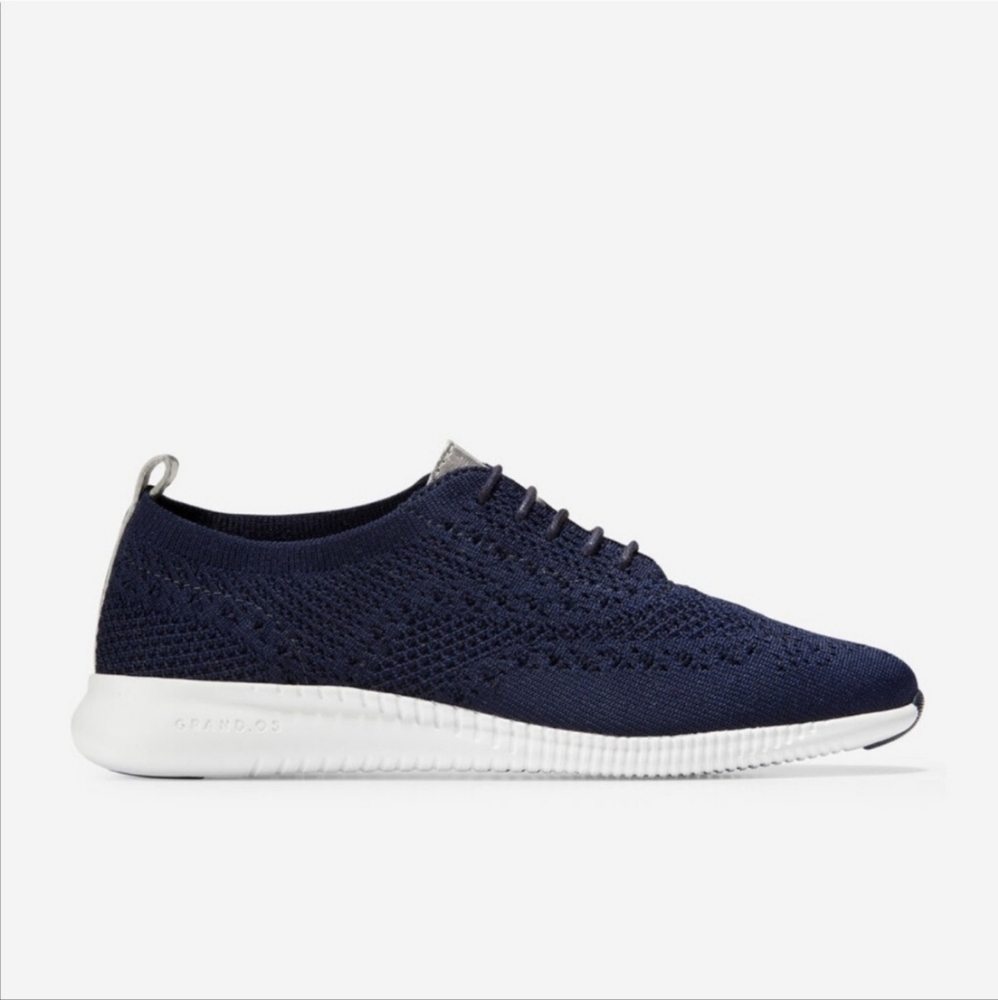 Cole Haan 2 ZeroGrand Stitchlite Wingtip Oxford Shoes Blue & Silver - 11B